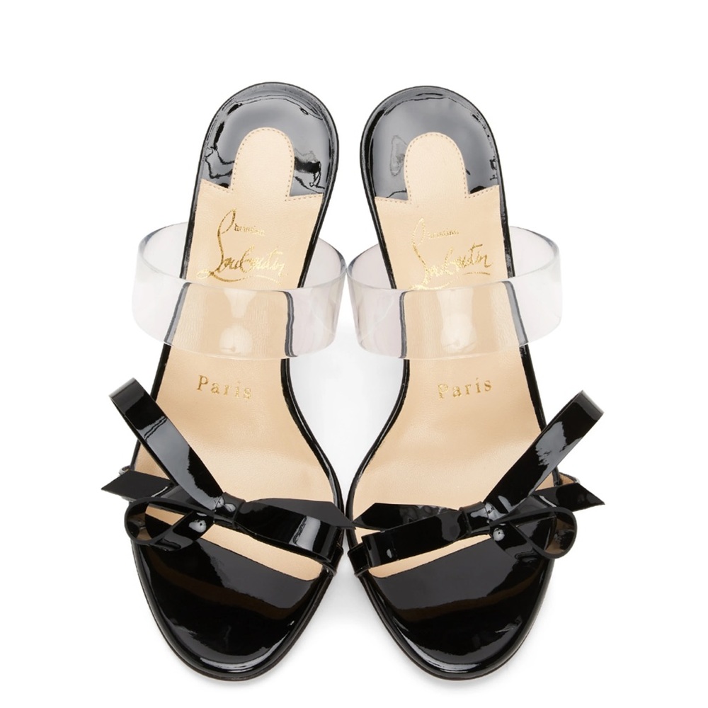 Christian Louboutin Black Patent Just Nodo Sandals
